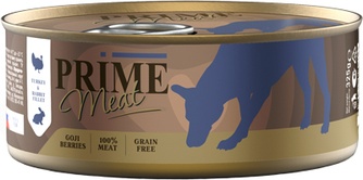 Корм влажный для взрослых собак PRIME Meat кусочки индейка и кролик в желе беззерновой (325 г)