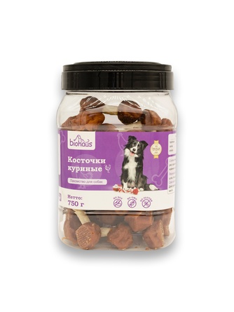 Лакомство для собак BIOHAUS косточки куриные (750 г)