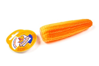 Игрушка для собак ЗООНИК Кукуруза пластиковая, желтая (18 см)