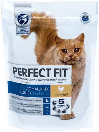 Корм сухой для домашних кошек PERFECT FIT Курица (0,65 кг)