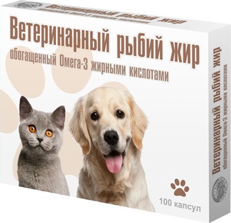 Рыбий жир для животных ВАКА с омега-3 (100 капсул)