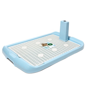 Туалет для собак TRIOL со столбиком, пластиковый, голубой (70*47*4 см)