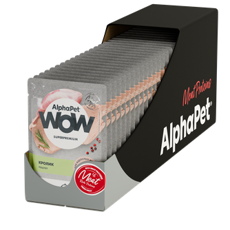 Корм влажный для взрослых кошек ALPHAPET WOW паштет кролик (85 г)