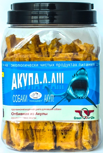 Лакомство для собак мелких пород GREEN QZIN Акула-А-А!! сушеное мясо акулы (750 г)