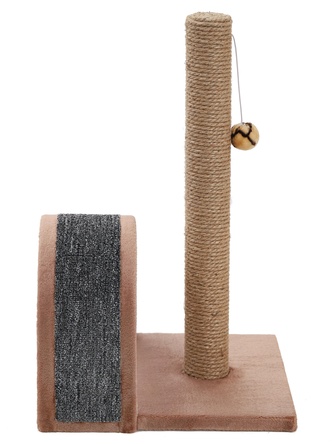 Когтеточка-столбик для кошек RICH BREED + дуга, джут, ковролин коричневый (35*30*54 см)