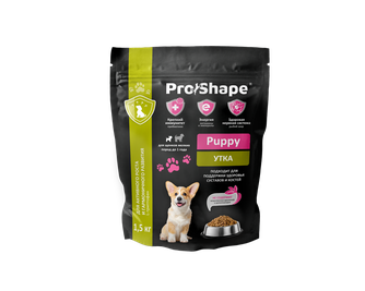 Корм сухой для щенков мелких пород PROSHAPE Puppy с уткой (1,5 кг)