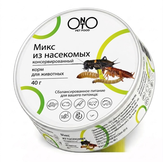 Лакомство для грызунов ONTO Микс из насекомых консервированный (40 г)