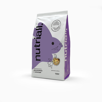 Корм сухой для кроликов NUTRIALL с фруктами (900 г)