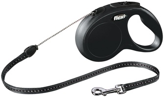 Рулетка для собак до 12 кг FLEXI New Classic черная (S/5 м)