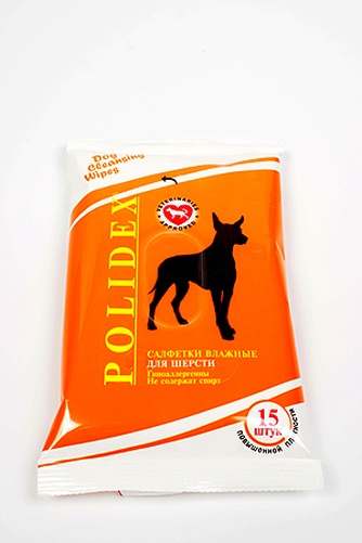 Влажные салфетки для шерсти POLIDEX (15 шт)