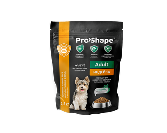 Корм сухой для собак мелких пород PROSHAPE Adult с индейкой (1,5 кг)