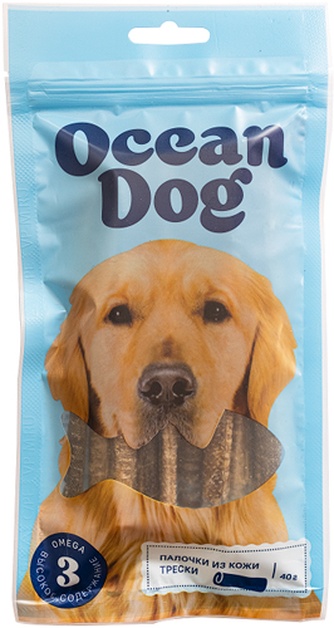 Лакомство для собак OCEANDOG кожа трески (40 г)