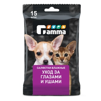 Влажные салфетки для ухода за глазами и ушами GAMMA (15 шт)