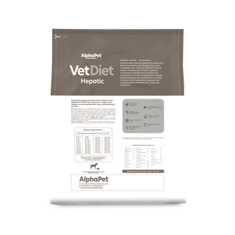Корм сухой для взрослых собак ALPHAPET Vet Diet Hepatic при заболеваниях печени (7 кг)