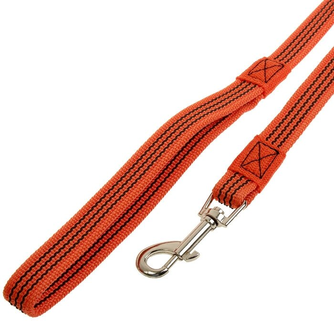 Поводок капроновый для собак ЗООНИК с латексной нитью, оранжевый (2 м*20 мм)