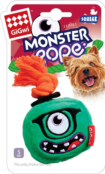 Игрушка для собак GIGWI Monster Rope Монстр с пищалкой (8 см)
