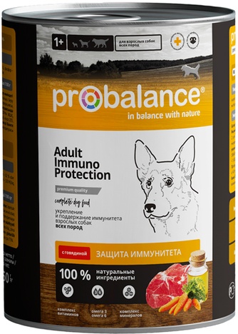 Корм влажный для собак PROBALANCE Adult Immuno Protection с говядиной (850 г)