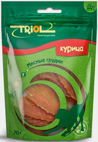 Лакомство для собак мелких пород TRIOL Грудки Курица (70г)