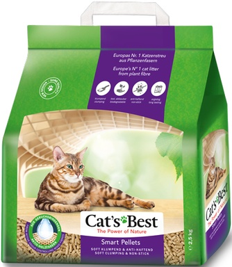 Наполнитель комкующийся древесный для кошек CAT'S BEST Smart Pellets (5 л/2,5 кг)