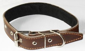 Ошейник кожаный для собак крупных пород ЗООТЕХНОЛОГИЯ-М (3,5*71 см)