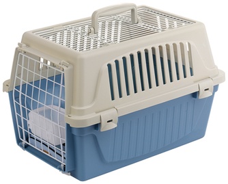 Переноска для кошек и собак FERPLAST Atlas 10 Open с ковриком и поилкой, серая (48*32,5*29 см)