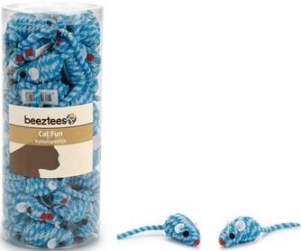 Игрушка для кошек BEEZTEES Мышь веревочная голубая (5 см/туба)