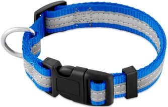 Ошейник для собак SAIVAL Standart Лайт СВ светоотражающий синий (15мм/40см)