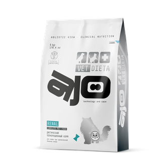 Корм сухой для кошек AJO Vet Dieta Renal при хронической болезни почек (5 кг)