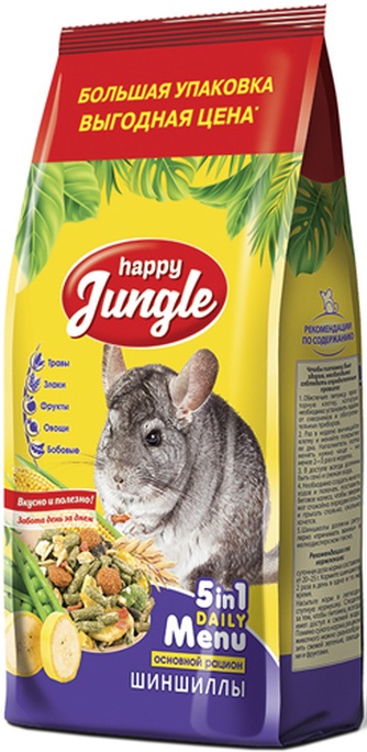 Корм для шиншилл HAPPY JUNGLE J119 (0,9 кг)