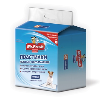 Подстилки впитывающие для кошек и собак MR.FRESH Expert Regular гелевые (60*60*24 шт)