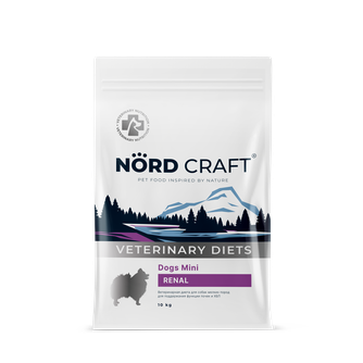 Корм сухой для собак мелких пород NORD CRAFT Dogs Mini Renal для поддержания функции почек и ХБП (10 кг)