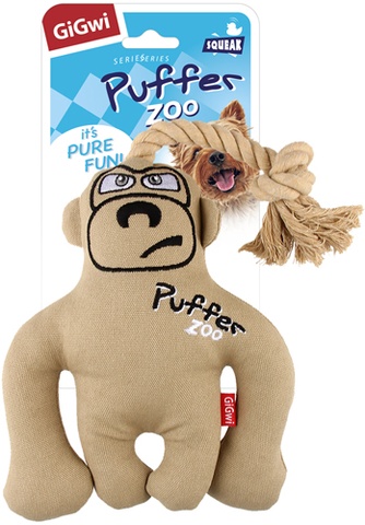 Игрушка для собак GIGWI Puffer Zoo Обезьяна с пищалкой (31 см)