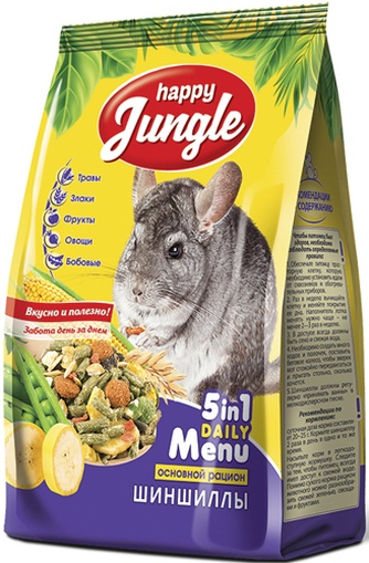 Корм для шиншилл HAPPY JUNGLE J118 (0,4 кг)