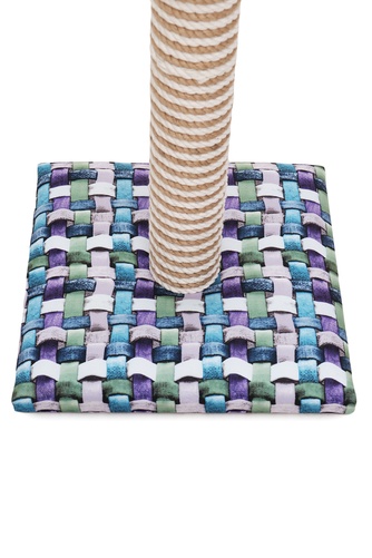 Когтеточка-столбик для кошек RICH BREED ЛАЙФСТАЙЛ с мышкой, джут, голубой (54*30 см)