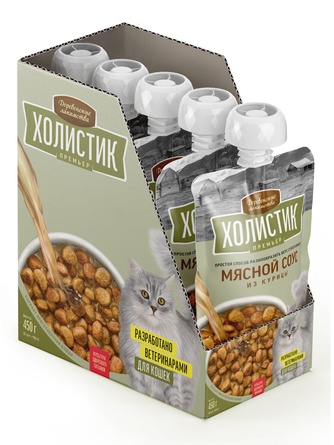 Лакомство для кошек ДЕРЕВЕНСКИЕ ЛАКОМСТВА Холистик Премьер Мясной соус из курицы (90 г)