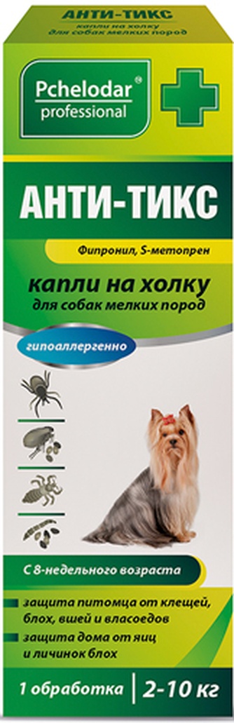 Капли для собак мелких пород PCHELODAR Анти-Тикс на холку (0,7 мл/1 пипетка)
