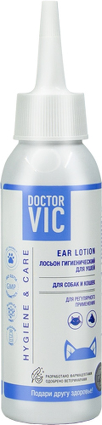 Лосьон для собак и кошек DOCTOR VIC для гигиены ушей (100 мл)