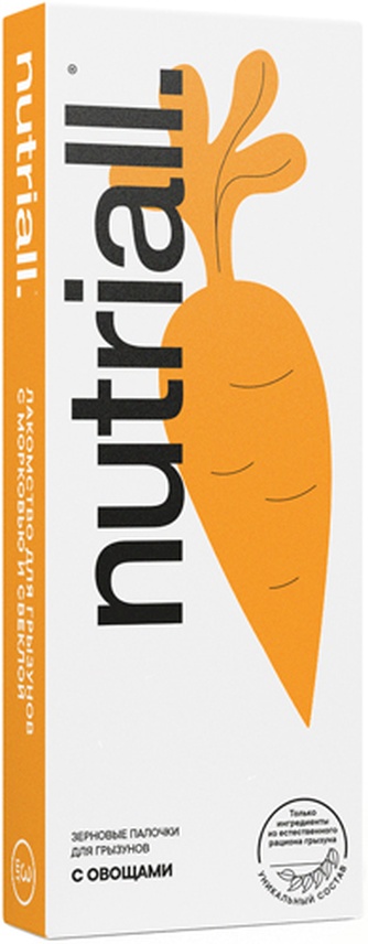 Лакомство для грызунов NUTRIALL палочки с овощами (2 шт/90 г)