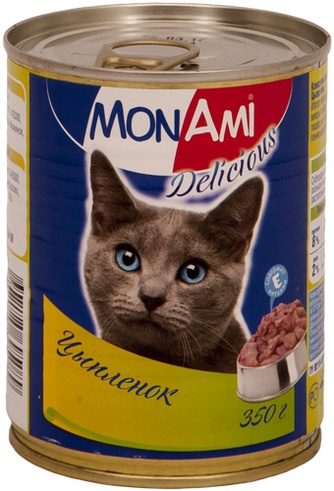 Корм влажный для кошек MONAMI 201002118 цыпленок (350 г)