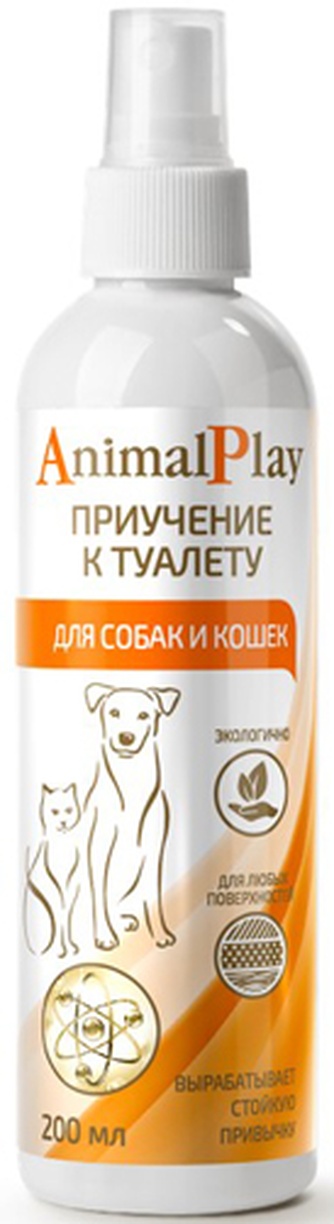 Спрей для кошек и собак ANIMAL PLAY приучение к туалету вырабатывает стойкую привычку (200 мл)