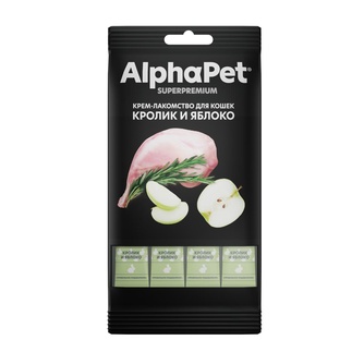 Альфа Пет 54844/340003 Superpremium Крем-лакомство для кошек кролик и яблоко 48г