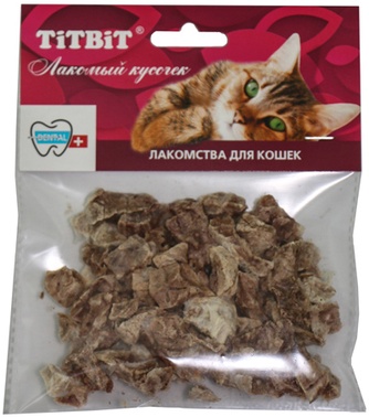 Лакомство для кошек TITBIT Лакомый кусочек Лакомый Кусочек Легкое говяжье (8 г)