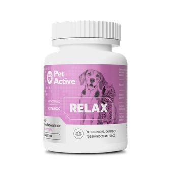 Витаминно-минеральный комплекс для кошек и собак PETACTIVE Relax Антистресс (100 таб)