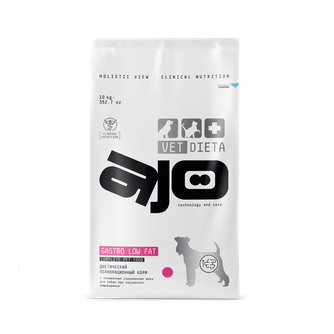 Корм сухой для собак AJO Vet Dieta Gastro Low Fat при нарушениях пищеварения с пониженным содержанием жира (10 кг)
