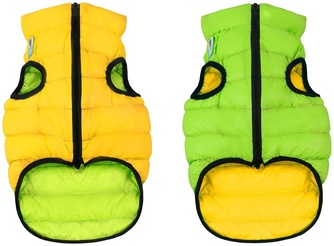 Куртка двухсторонняя для собак мелких и средних пород AIRYVEST салатово-желтая (S/40 см)