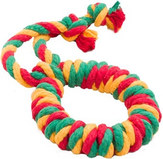 Игрушка для собак DOGLIKE Кольцо канатное большое красное/желтое/зеленое (41 см)
