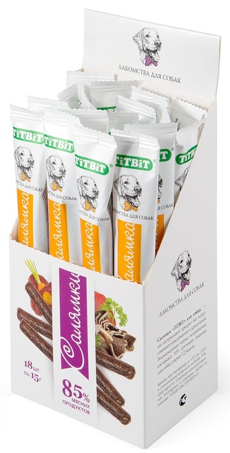 Лакомство для собак мелких пород TITBIT Лакомый кусочек Biff Салямки с легким говяжьим и тыквой (15 г)