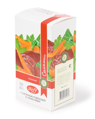 Лакомство для собак мелких пород TITBIT Лакомый кусочек Biff Салямки с печенью говяжьей и морковью (15 г)