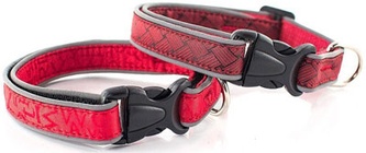 Ошейник синтетический  для собак ДАРЭЛЛ Tex-Reflex со светоотражающим кантом красный (3*65 см)