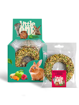Лакомство для грызунов LITTLE ONE Вкусное колечко с травами и зеленью (50 г)